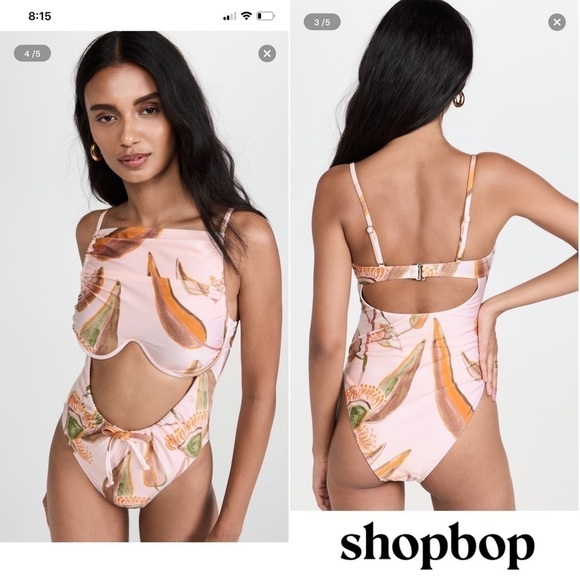 Andrea Iyamah Swimsuit Tiaca One-Piece Floral Cutout Eucalyptus Small NWT - Picture 9 of 9